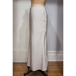Calvin Klein 100% Silk Kristina Slim Midi Skirt In Light Gray/Periwinkle